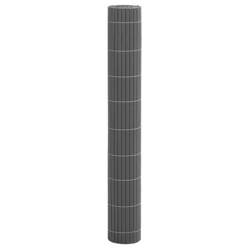Havehegn dobbeltsidet 1,8 × 3 m i PVC - grå