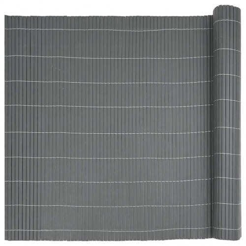 Havehegn dobbeltsidet 1,8 × 3 m i PVC - grå