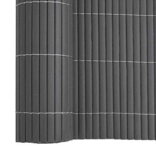 Havehegn dobbeltsidet 1,8 × 3 m i PVC - grå