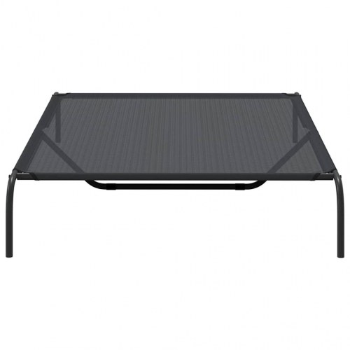 Forhøjet hundeseng 150 × 90 × 20 cm - textilene og stål, sort