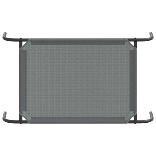 Forhøjet hundeseng 90x50x20 cm textilene og stål grå