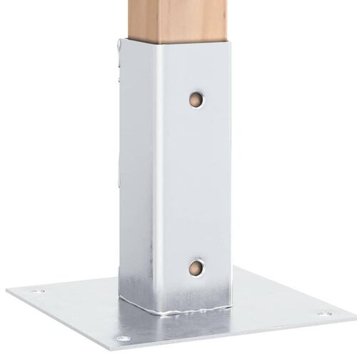 Stolpefødder firkantet 4 stk. 46x46 mm galvaniseret stål