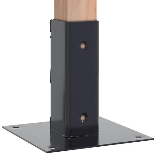 Stolpefødder firkantet 12 stk. 51x51 mm pulverlakeret stål