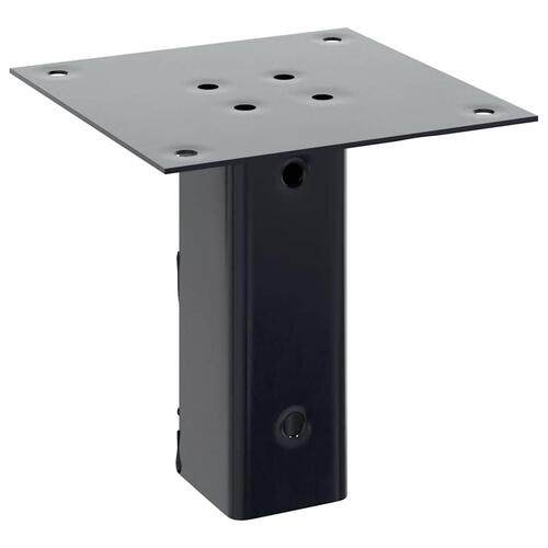 Stolpefødder firkantet 12 stk. 51x51 mm pulverlakeret stål