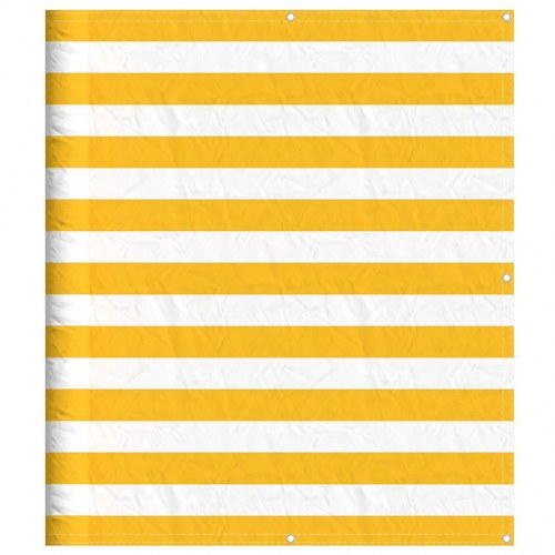 Altanafskærmning med gule og hvide striber 120 × 700 cm