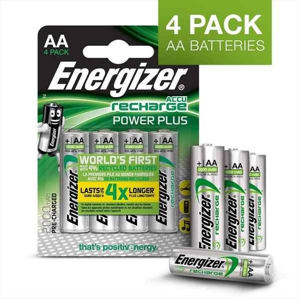 Genopladelige batterier Energizer Accu Recharge Power Plus 2000 AA BP4 1,2 V AA HR6 (4 enheder)