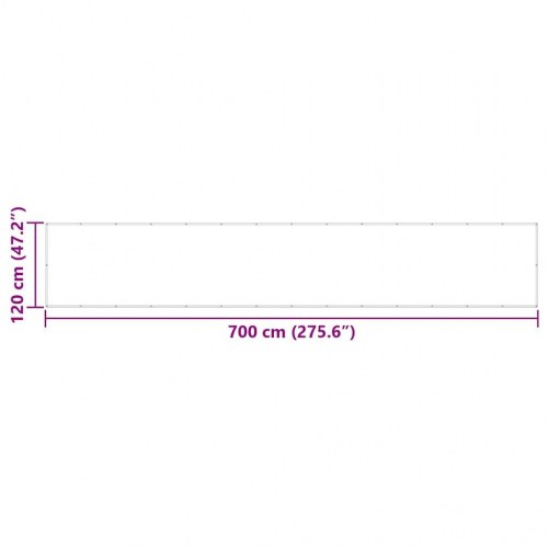 Altanafskærmning 120×700 cm - 100 % polyester, rød