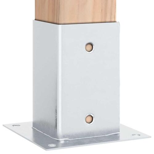 Stolpefødder firkantet 4 stk. 91x91 mm galvaniseret stål
