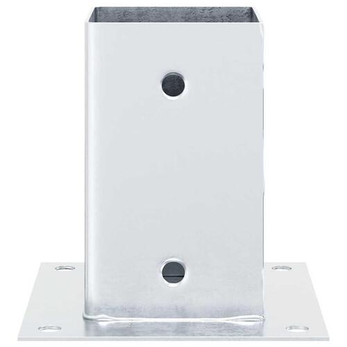 Stolpefødder firkantet 4 stk. 91x91 mm galvaniseret stål