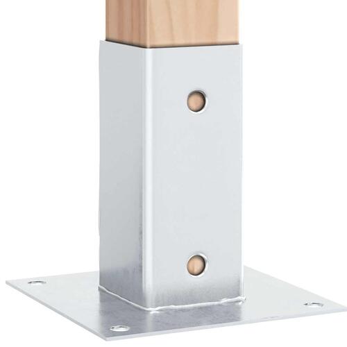 Stolpefødder firkantet 4 stk. 61x61 mm galvaniseret stål