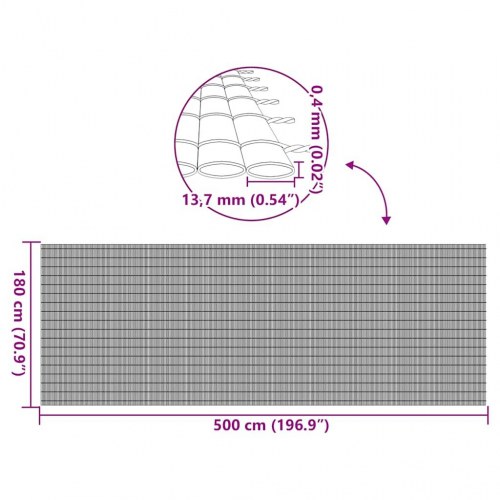 Havehegn dobbeltsidet 1,8 × 5 m i PVC - hvid