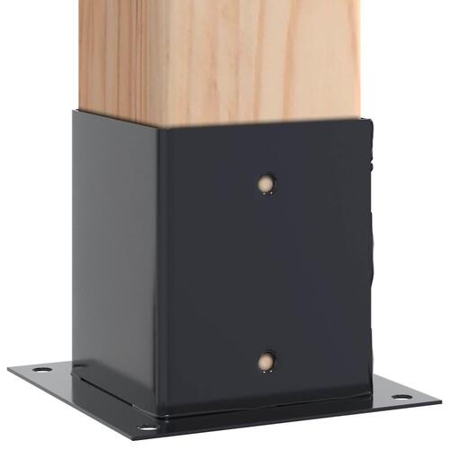 Stolpefødder firkantet 12 stk. 101x101 mm pulverlakeret stål