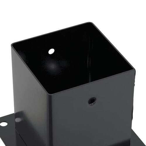 Stolpefødder firkantet 12 stk. 101x101 mm pulverlakeret stål