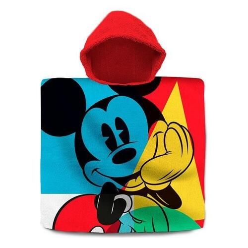Poncho-håndklæde med Hætte Mickey Mouse Bomuld (60 x 120 cm)