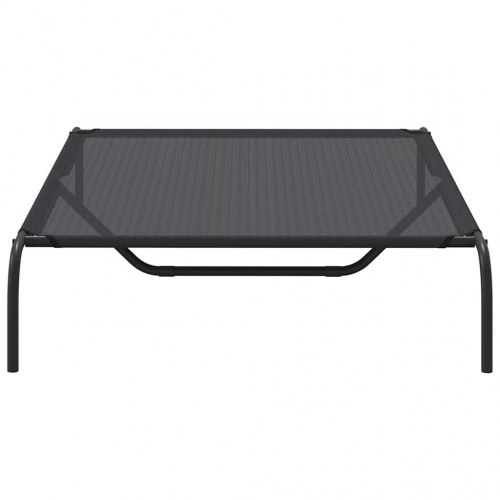 Forhøjet hundeseng 130 × 80 × 20 cm - textilene og stål, sort