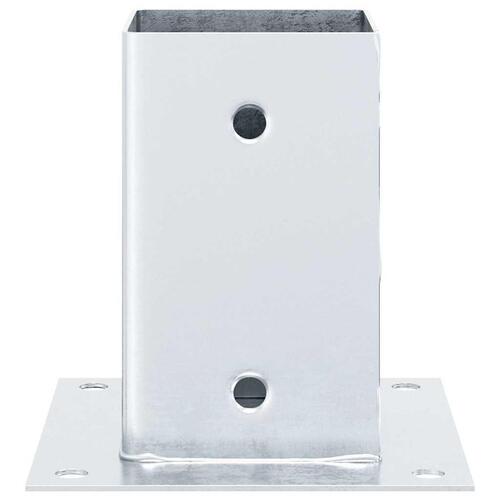 Stolpefødder firkantet 4 stk. 81x81 mm galvaniseret stål