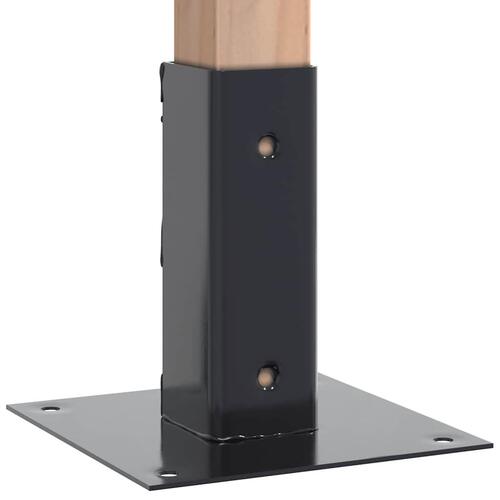 Stolpefødder firkantet 4 stk. 51x51 mm pulverlakeret stål