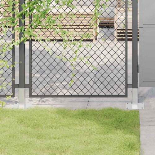 Stolpefødder firkantet 12 stk. 46x46 mm galvaniseret stål