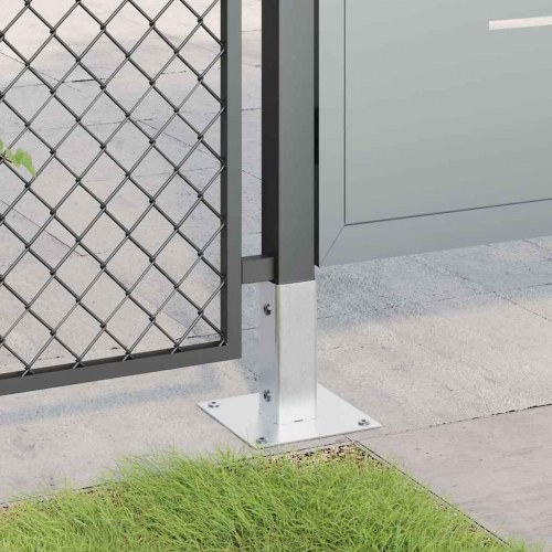 Stolpefødder firkantet 12 stk. 46x46 mm galvaniseret stål