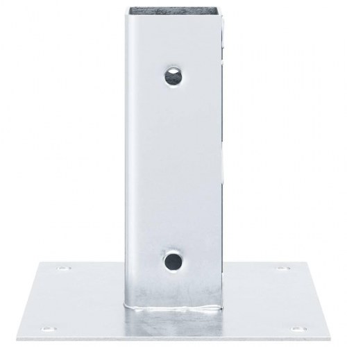 Stolpefødder firkantet 12 stk. 46x46 mm galvaniseret stål