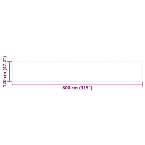 Altanafskærmning 120 × 800 cm - 100 % polyester, rød