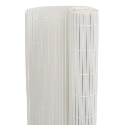 Havehegn dobbeltsidet 1,8 × 3 m i PVC - hvid
