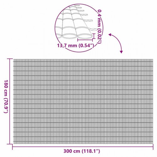Havehegn dobbeltsidet 1,8 × 3 m i PVC - hvid