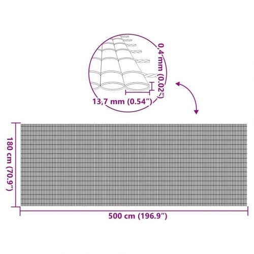 Havehegn dobbeltsidet 1,8 × 5 m i PVC - grøn