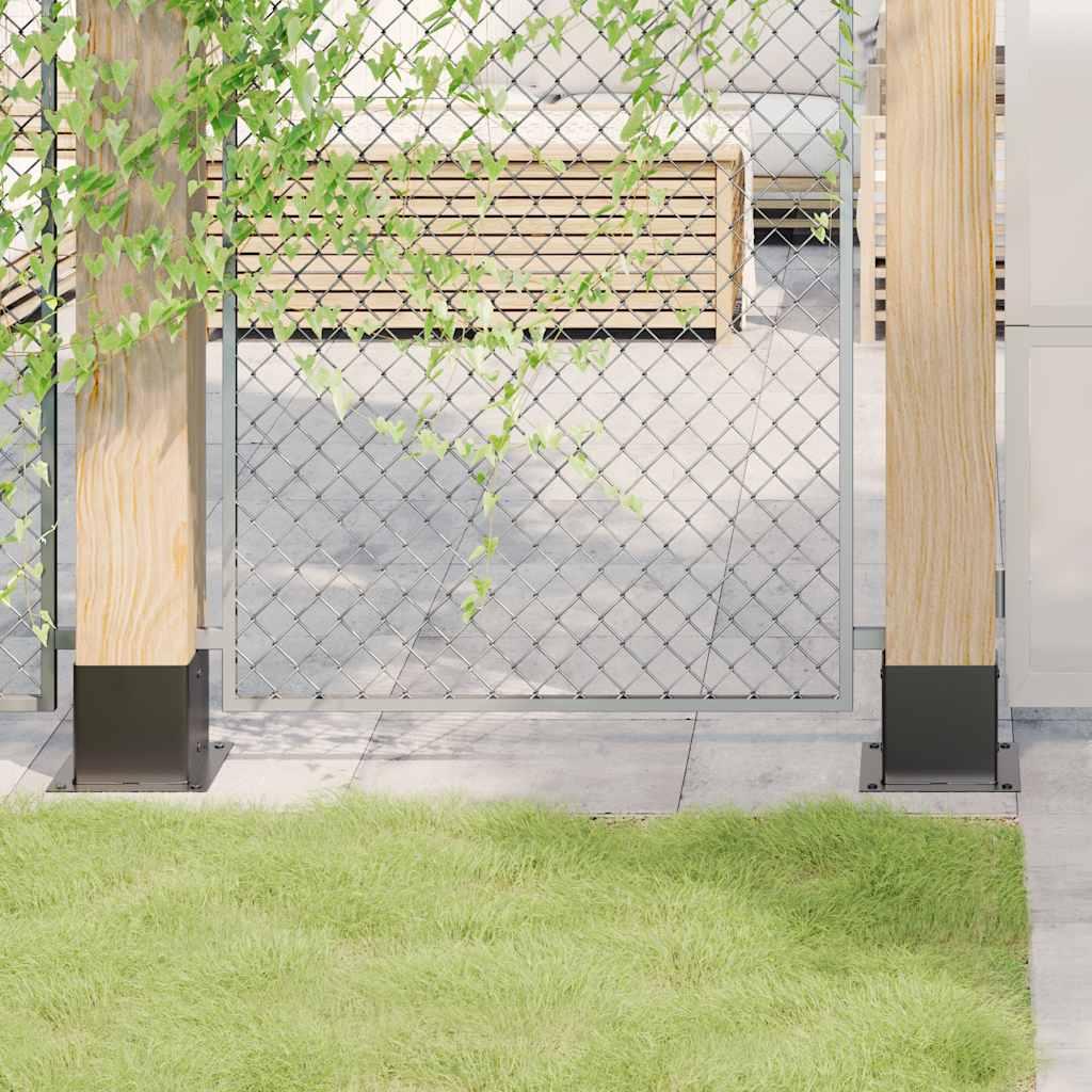 Stolpefødder firkantet 4 stk. 141x141 mm pulverlakeret stål