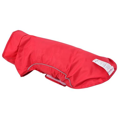 Hunderegnfrakke med refleksstriber polyester XXS rød