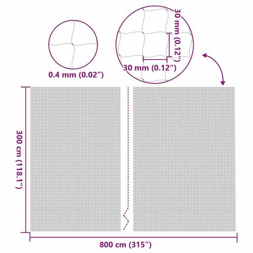Kattenet 8x3 m nylon transparent