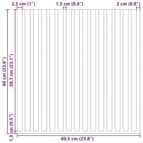 Akustiske vægpaneler 8 stk. med spalter 60,5x60 cm egefiner