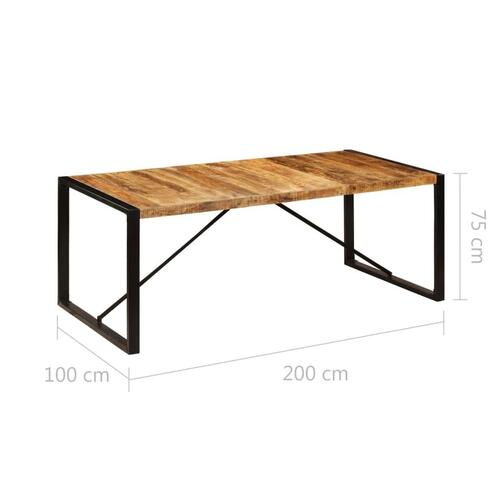 Spisebord 200 x 100 x 75 cm massivt mangotræ