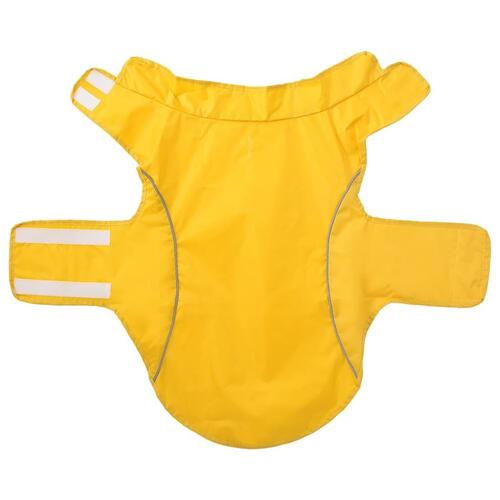 Hunderegnfrakke med refleksstriber polyester 2XL gul