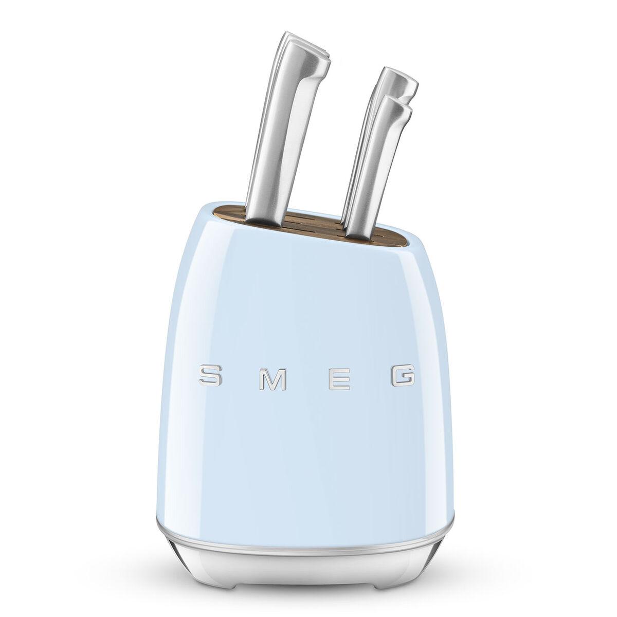 Sæt med køkkenknive og holder Smeg KBSF02PB Blå Rustfrit stål