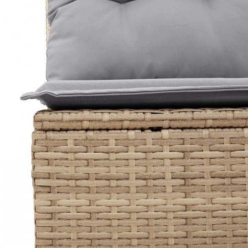 Have Sofa Sæt 9 dele Beige og Grå Rattan og Stof Have Sofa