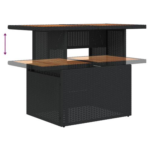 Havemøbel sæt Sæt af 8 Sort Poly rattan 8-delt havemøbel sæt