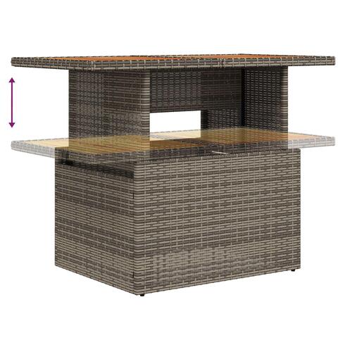 Have Sofa Sæt 8 Personer Grå Rattan, Glas, Træ, Metal