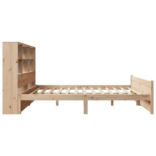 Seng med reol uden madras 140x190 cm massivt fyrretræ