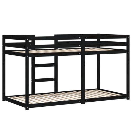 Køjeseng 90x190 cm massivt fyrretræ sort