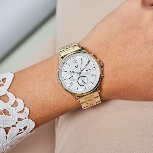 Dameur Tommy Hilfiger 1782223 - gyldent armbåndsur Ø 38 mm