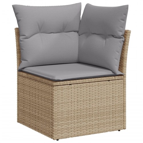 Have Sofa Sæt Sæt af 7 Beige, Grå Rattan, Polyester