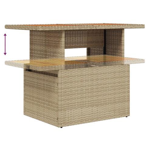 Havemøbel Sæt 6 Dele Beige Rattan Havemøbel Sæt Rektangulær