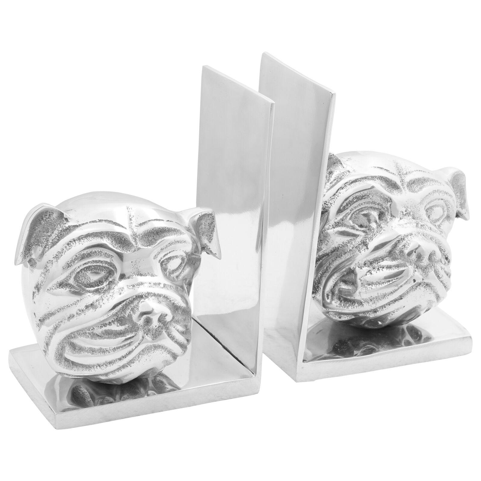 Bogstøtter 2 pcs Sølv 8 x 12 x 16,5 cm Aluminium