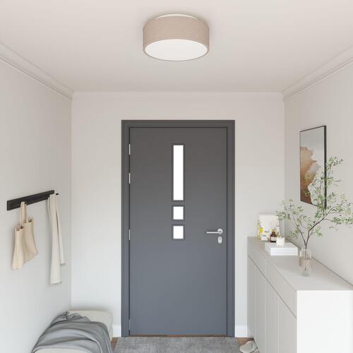Loftlamper Flush Mount Taupe Ø 38 cm Stof E27