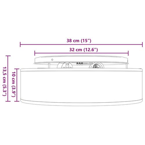 Loftlamper Flush Mount Taupe Ø 38 cm Stof E27