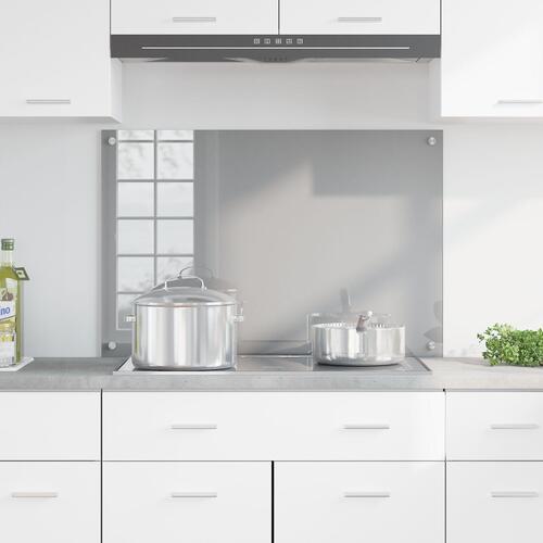 Køkken Backsplash Lysegrå 90x60x0,6 cm Hærdet Glas