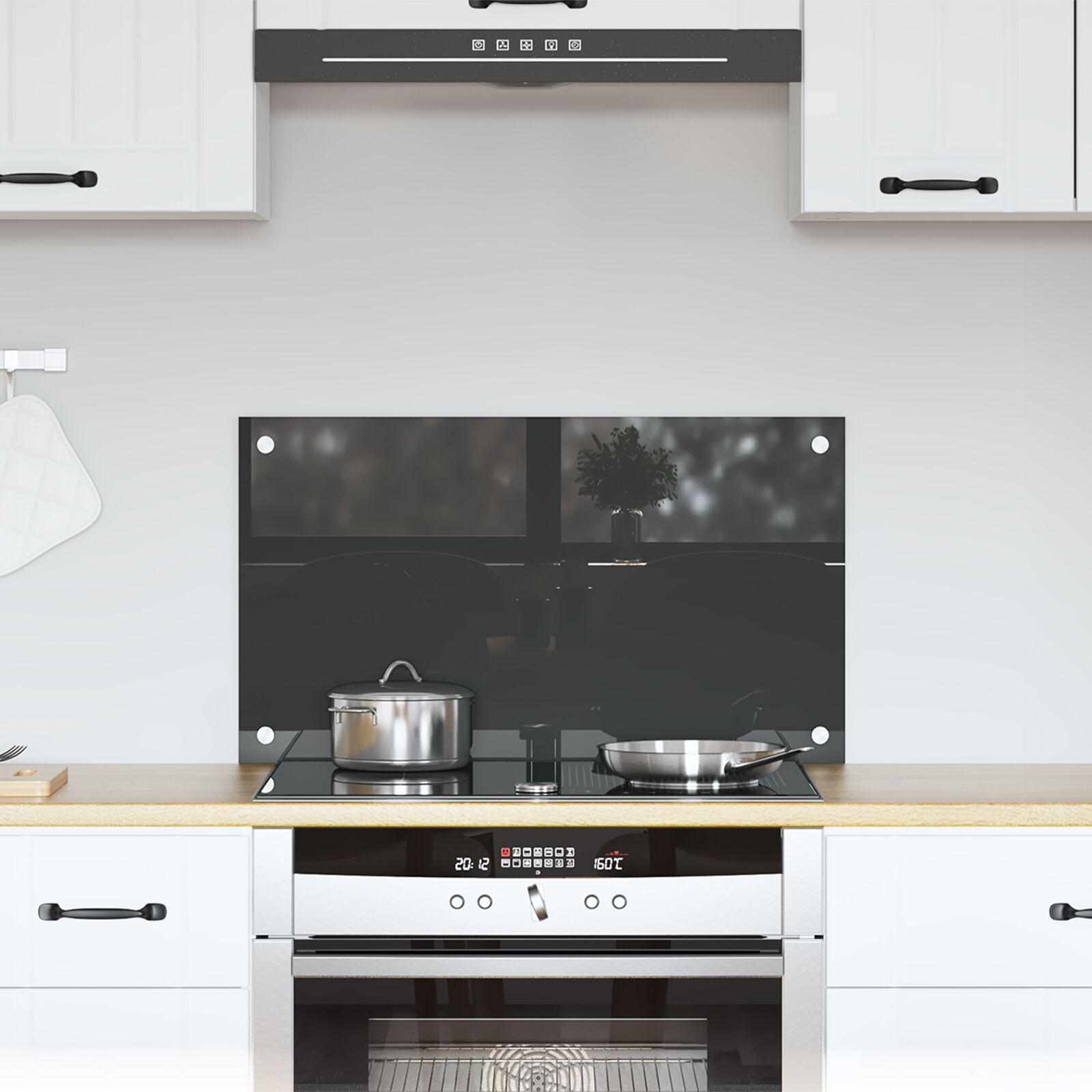 Køkkenbacksplash i hærdet glas - mørkegrå 70 × 40 cm