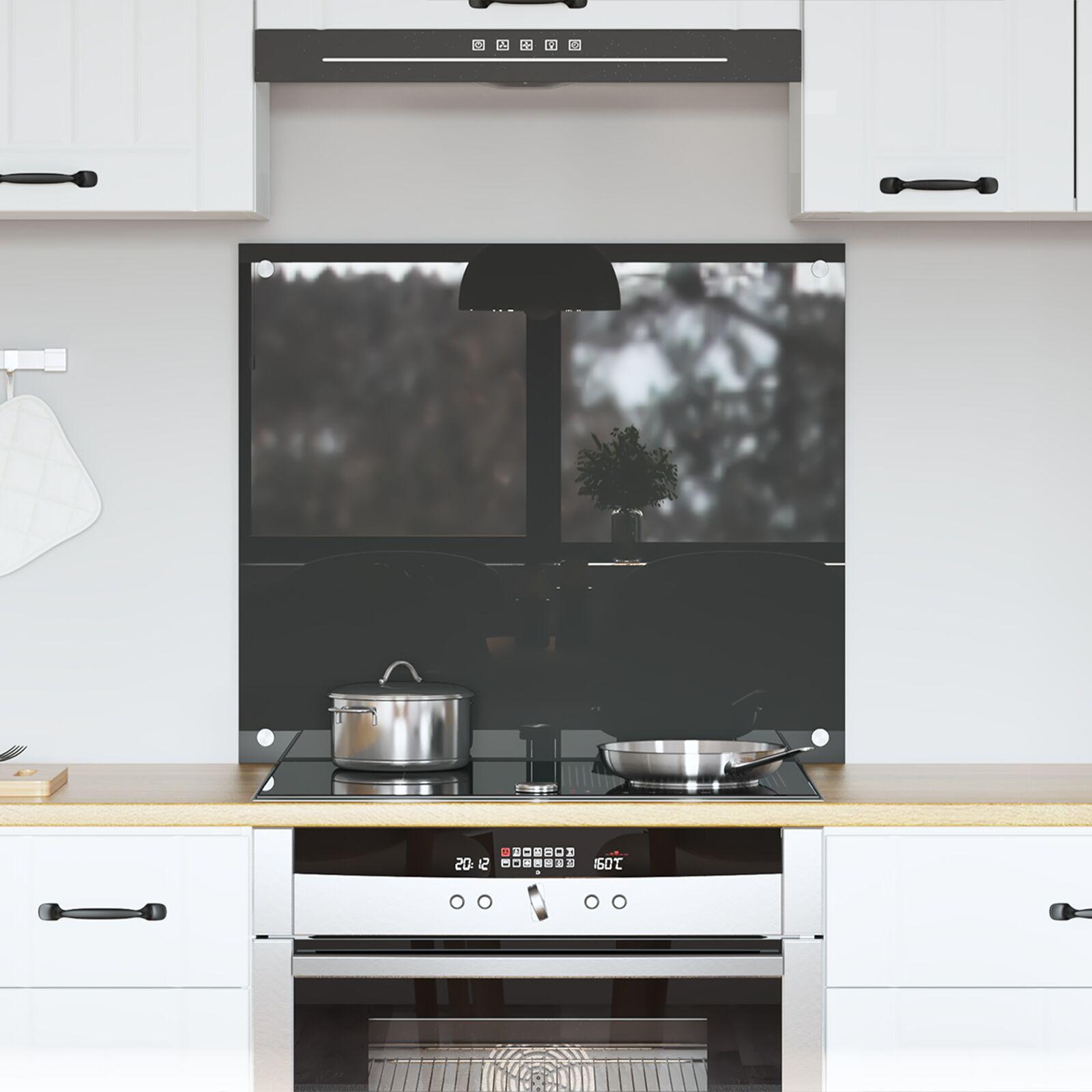 Køkkenbacksplash i hærdet glas - mørkegrå 70 × 60 cm