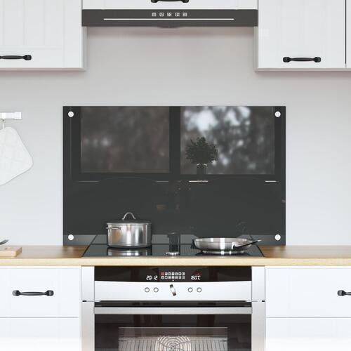 Mørkegrå Køkken Backsplash 80x50x0.6 cm Hærdet Glas